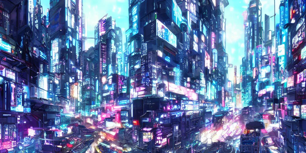 Image similar to Beautiful anime cyberpunk city