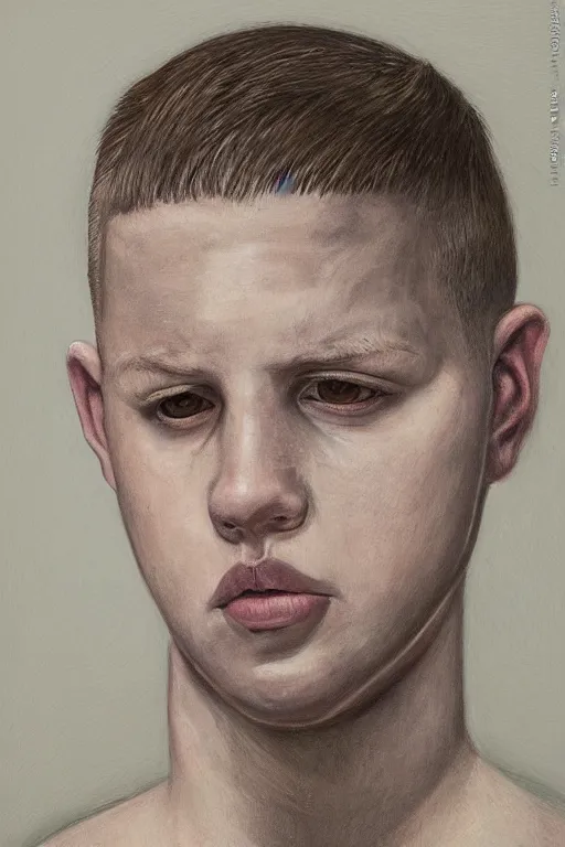 Prompt: portrait of yung lean short hair, renaissance style, hyper detailed face, trending on artstatio, beautiful