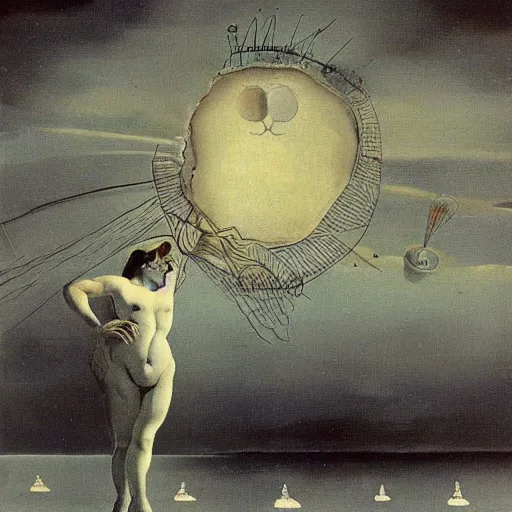 Prompt: where did the moon go? art by salvador dali