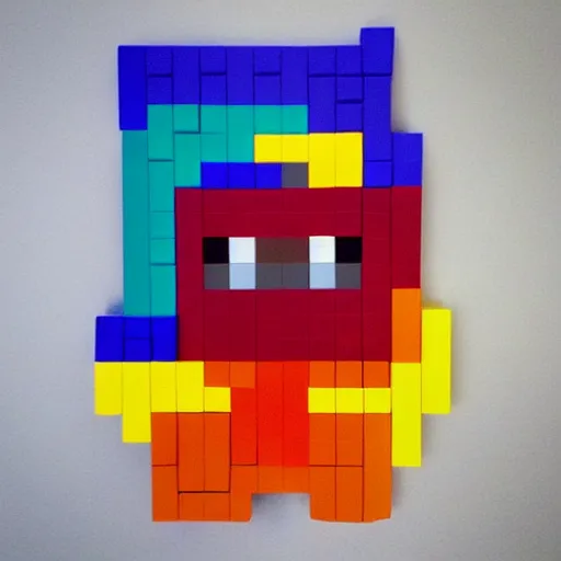 Prompt: “ steve from minecraft, cubist, picasso, constructed with lego ”
