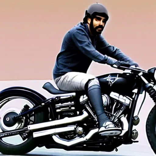 Image similar to king Mohammed 6 riding harley