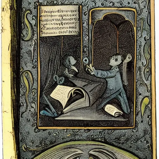 Image similar to page of book with magic spells and illustrations