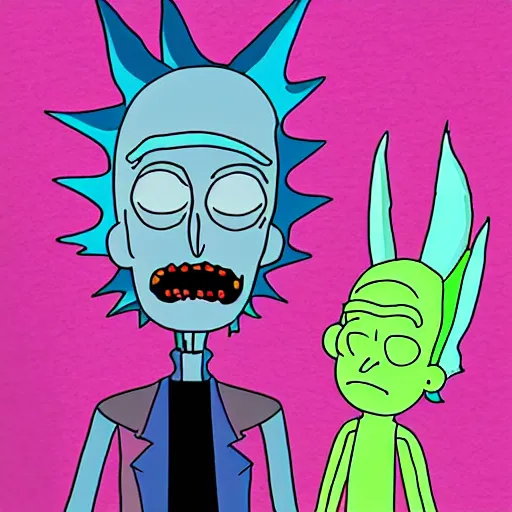 Image similar to alien rick and morty forever and forever a hundred years! g