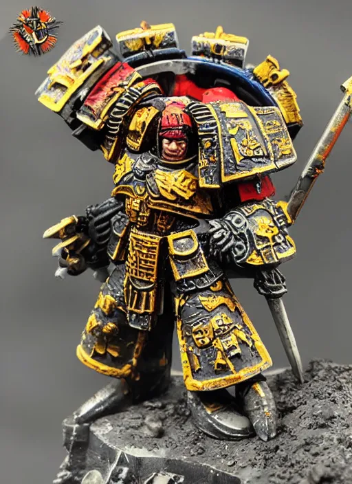 Image similar to 8 0 mm resin detailed miniature of a warhammer 4 0 k space marine roman phalanx, product introduction photos, 4 k, full body,