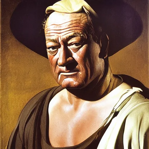 Prompt: john wayne caravaggio