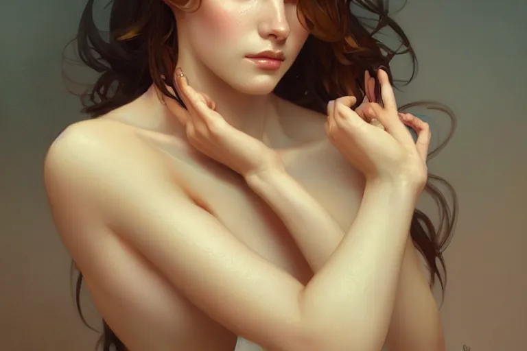 Image similar to Sensual beautiful perfect Polish woman, portrait, elegant, intricate, digital painting, artstation, concept art, smooth, sharp focus, illustration, art by artgerm and greg rutkowski and alphonse mucha