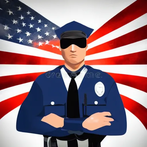 Image similar to A police officer superhero hybrid, posing heroically, stock image