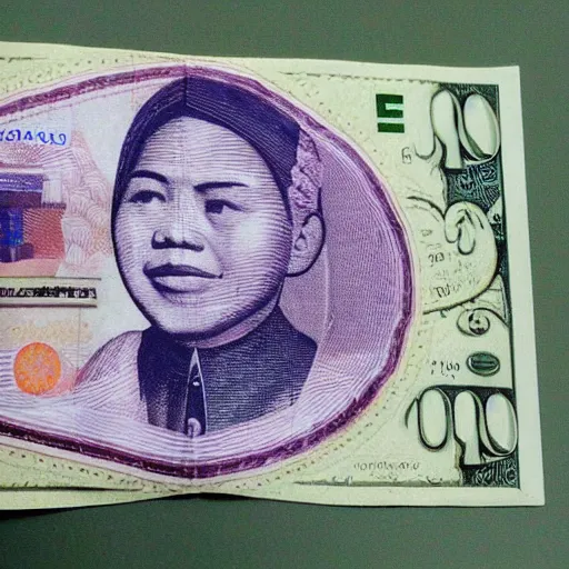 Image similar to photo of an origami made of 1 k philippine peso bill