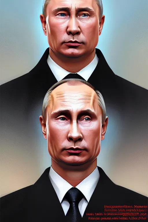 Image similar to vladimir putin got a kim jong un hairstyle, realistic portrait, symmetrical, highly detailed, digital painting, artstation, concept art, smooth, sharp focus, illustration, cinematic lighting, art by artgerm and greg rutkowski and alphonse mucha