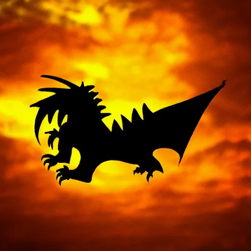 Prompt: “fire breathing dragon, Silhouette”