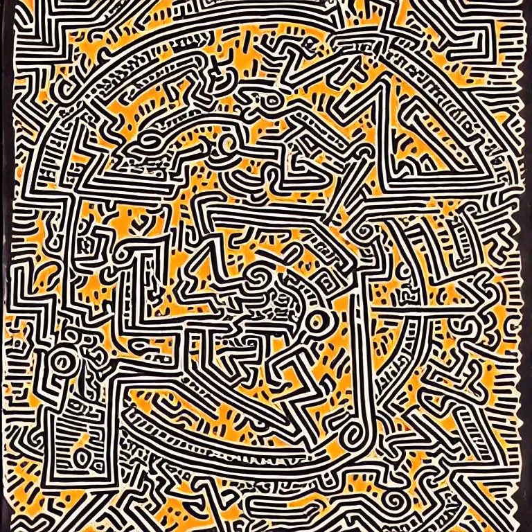 Prompt: kalachakra in the style of keith haring