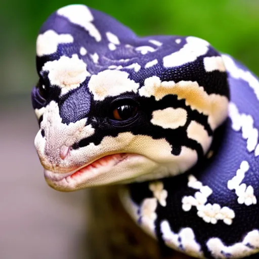 Image similar to photo of a fluffy ball python with fur