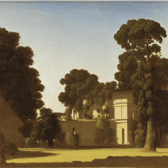 Image similar to a building in a serene landscape, by jean - auguste - dominique ingres