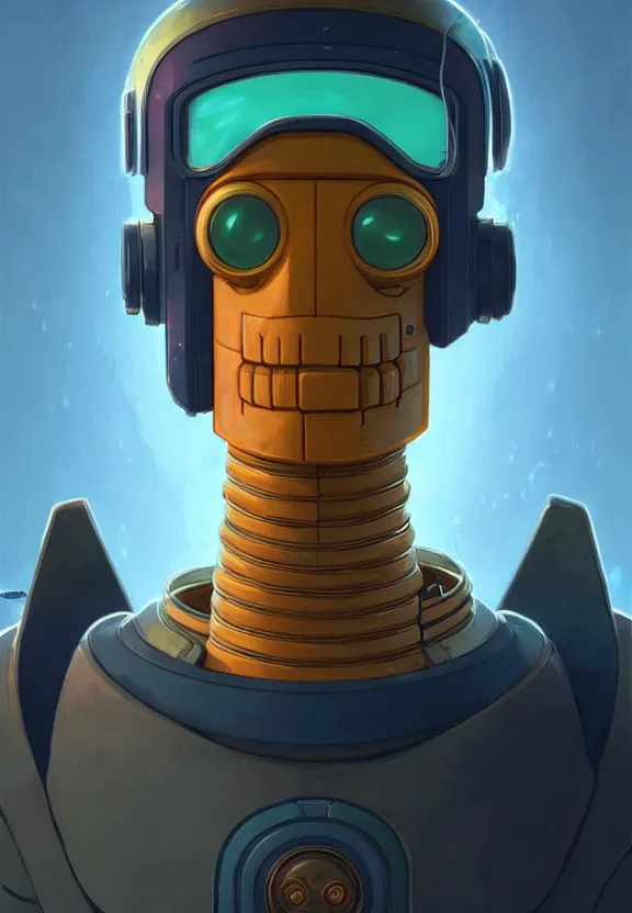 Prompt: portrait of bender from futurama, looking at camera, stylish, extremely detailed, digital painting, artstation, concept art, smooth, sharp focus, illustration, ambient lighting, art by artgerm and greg rutkowski and alphonse mucha and simon stalenhag