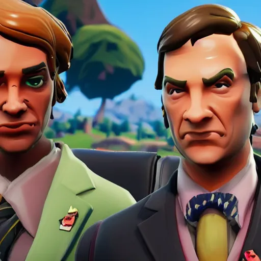 Image similar to saul goodman in the video game fortnite