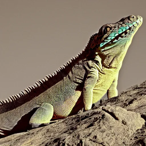 Image similar to <photograph quality=very-high location =new mexico>giant lizard</photograph>