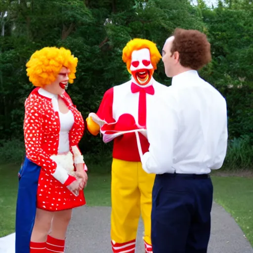 Image similar to ronald mcdonald officiating a wedding