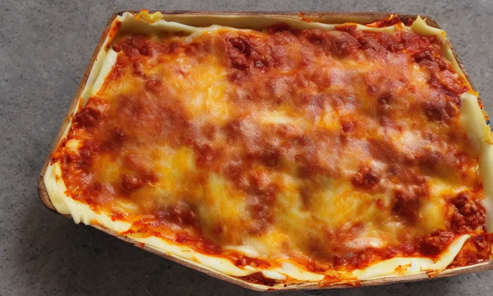 Image similar to lasagne made out of wooden materials