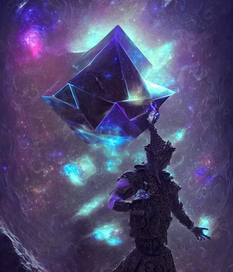 Image similar to front!!! shot of a court jester!!! character, mesmerizing fractal hypercubes, dark holography!!!, future, metallic nebula, crystalline edges, polygonal, elegant, highly detailed, centered, (((artstation, concept art, jagged, sharp focus, artgerm, Tomasz Alen Kopera, Peter Mohrbacher, donato giancola, Joseph Christian Leyendecker, WLOP, Boris Vallejo))), ((raytracing)), mugshot!!!!!, ugly!!!!!!, octane render, nvidia raytracing demo, octane render, nvidia raytracing demo, octane render, nvidia raytracing demo, 8K