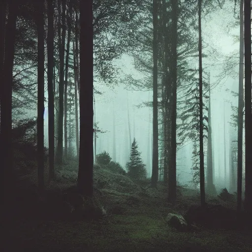 Image similar to deep forest scene, dark