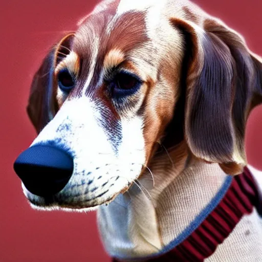 Prompt: A saluki dog wearing a turtleneck, looking like an airbud villain