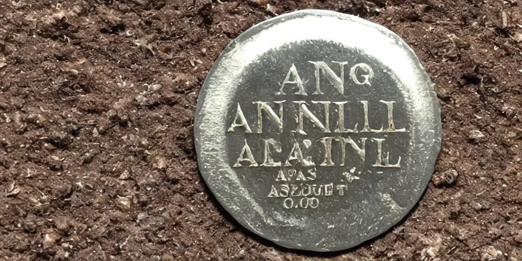 Image similar to a glowing!!!!!! coin on the anvil