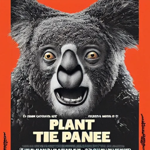 Prompt: planet of the koalas in the style of the movie poster of planet of the apes ( 2 0 1 1 ), movie poster, high quality, intricate detail