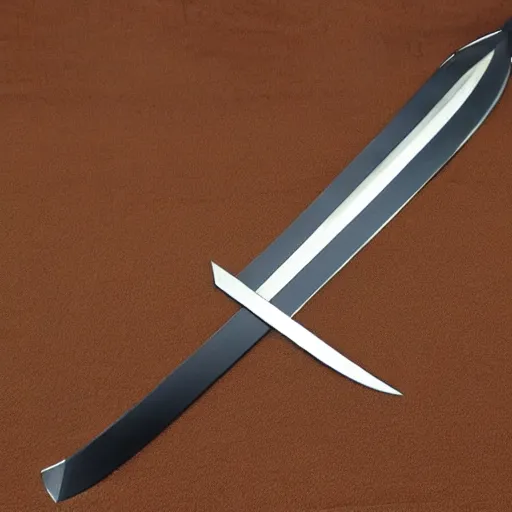 Prompt: impractical fantasy sword with a zig-zag blade, blade shaped like the letter w