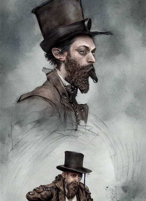 Image similar to portrait, Steampunk Amish, watercolor, dramatic lighting, cinematic, establishing shot, extremly high detail, foto realistic, cinematic lighting, pen and ink, intricate line drawings, by Yoshitaka Amano, Ruan Jia, Kentaro Miura, Artgerm, post processed, concept art, artstation, matte painting, style by eddie mendoza, raphael lacoste, alex ross
