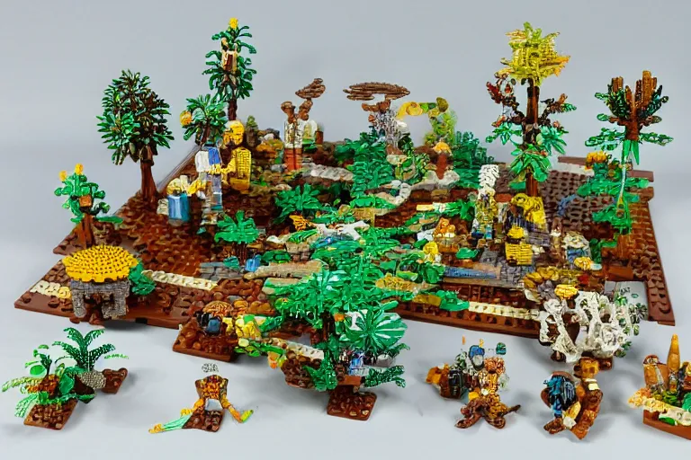 Image similar to ernst haeckel artforms in nature 1 9 8 5 lego set