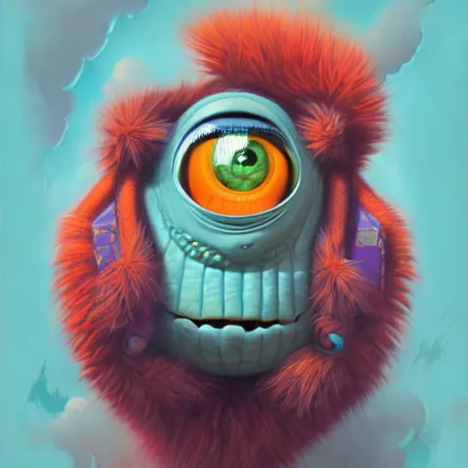 Image similar to monster inc portrait, Pixar style, by Tristan Eaton Stanley Artgerm and Tom Bagshaw.