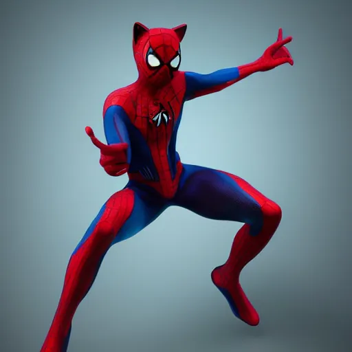 Image similar to cat in a spiderman suit, hyperdetailed, artstation, cgsociety, 8k