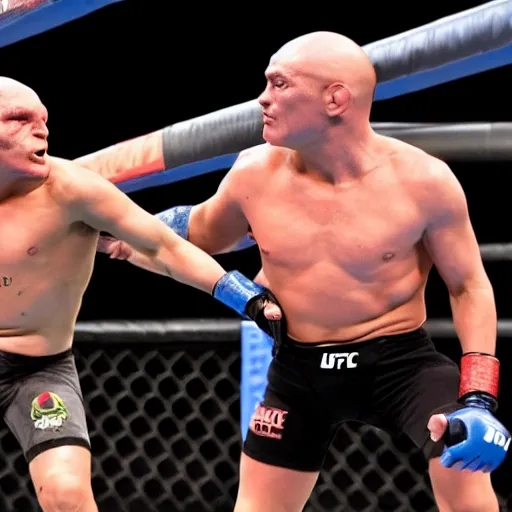 Image similar to sloth from the goonies in a ufc match