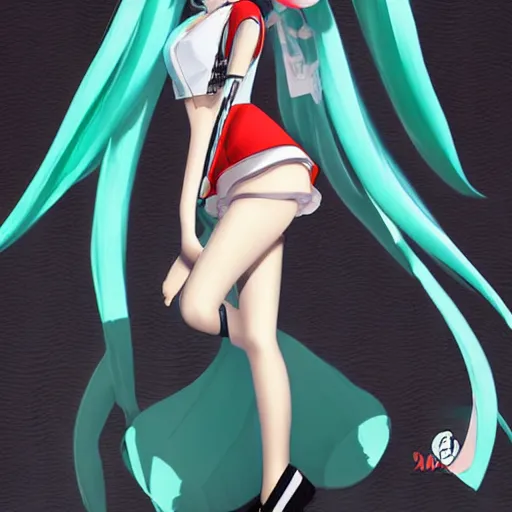 Prompt: Hatsune Miku full body pin up modeling a vocaloid idol unioform,with a park in the back ground,post war style,detailed face, art by Gil Elvgren