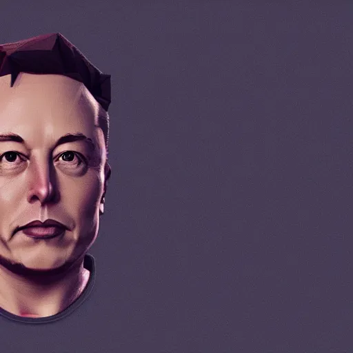 Image similar to elon musk, low - poly 3 d model, rendered in octane, ambient occlusion