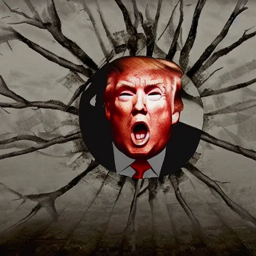 Image similar to A picture of Donald Trump trapped in Silent Hill.