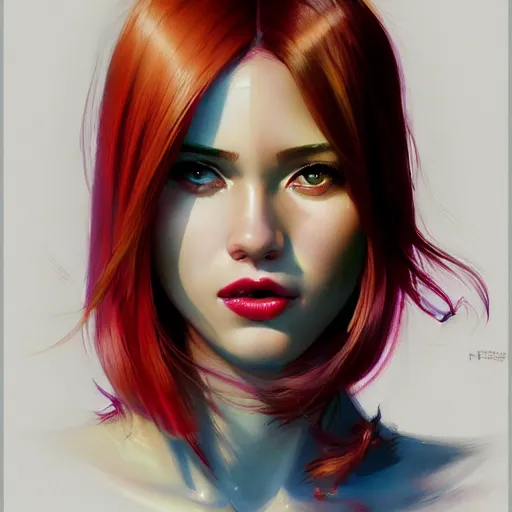 Image similar to half - flame woman with cute - fine - face, pretty face, multicolored hair, realistic shaded perfect face, fine details, fine details, by realistic shaded lighting poster by ilya kuvshinov katsuhiro otomo, magali villeneuve, artgerm, jeremy lipkin and michael garmash and rob rey