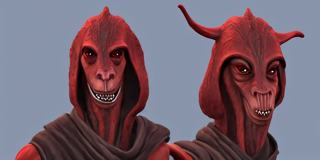 Image similar to jar jar binks as a sith lord, in the style of artstation, 4 k