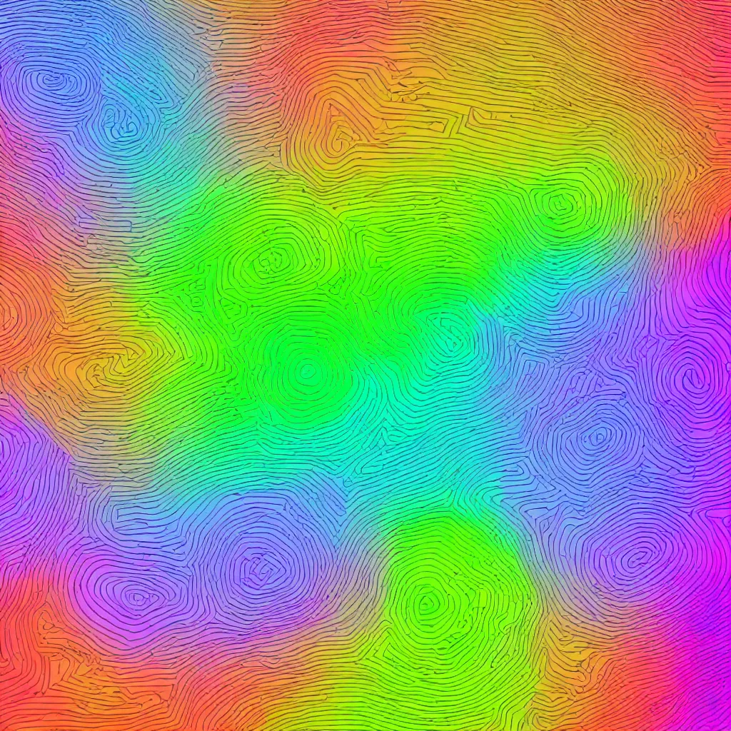 Prompt: creative coding digital illustration of 4 coloured wobbly blobs, as they overlap their colours blend irradiating the colours in all directions, grainy texture