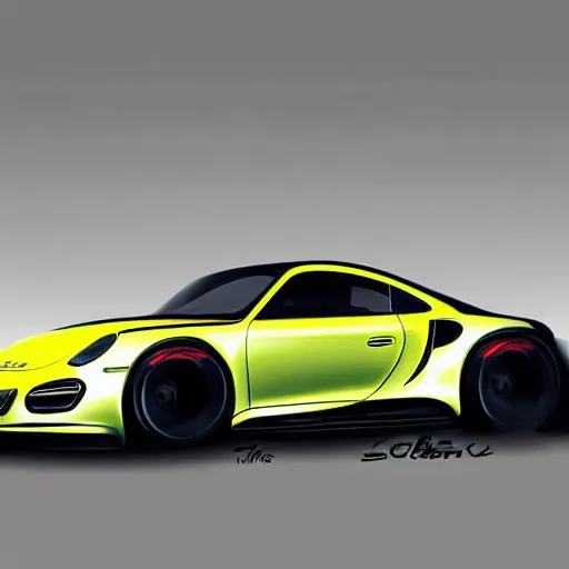 Image similar to concept for a german muscle car inspired by a Porsche 911 Turbo S