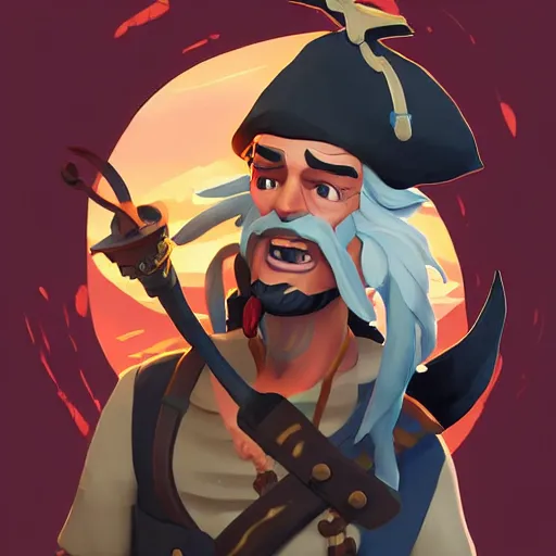 Image similar to painting jack the pirate on sea of thieves game avatar hero smooth face median photoshop filter cutout vector behance hd by jesper ejsing, by rhads, makoto shinkai and lois van baarle, ilya kuvshinov, rossdraws, illustration, art by ilya kuvshinov and gustav klimt