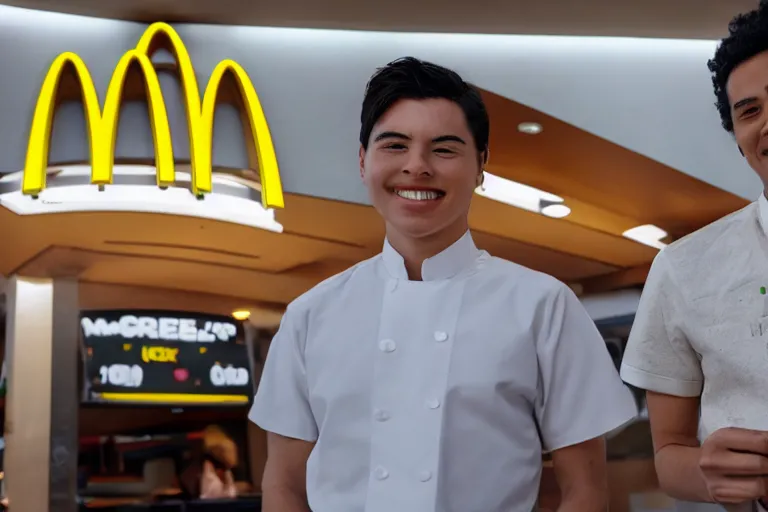 Image similar to mcdonalds human between two sesame seed buns, commercial photograph