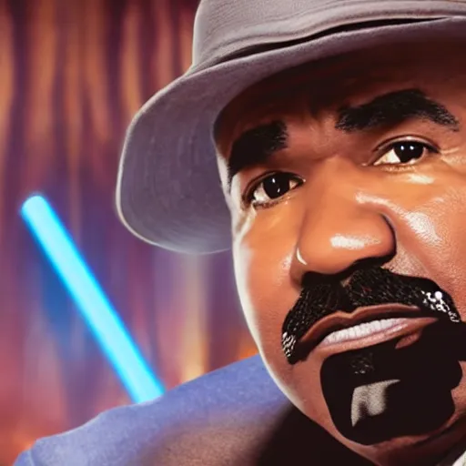 Prompt: steve harvey as a jedi, beautiful dynamic lighting, cinematic, extremely high detail, photo realistic, cinematic lighting, 8 k