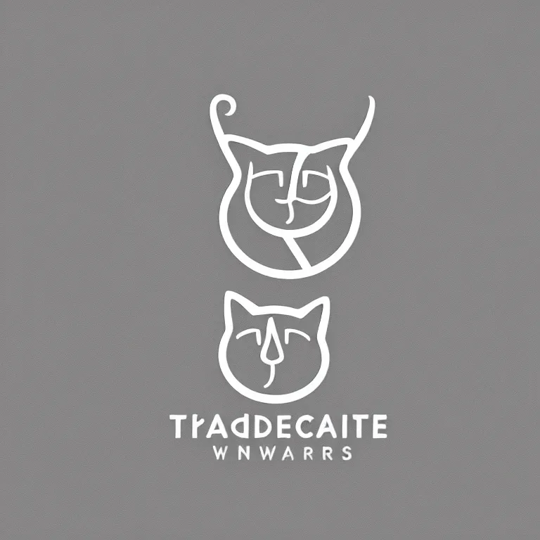 Image similar to 1900s Minimal Logo of a Cat, Monochrome, Flat White Background, Design Reference, Trademarks and Symbols, Geometric, Centered, Historical, Award Winning