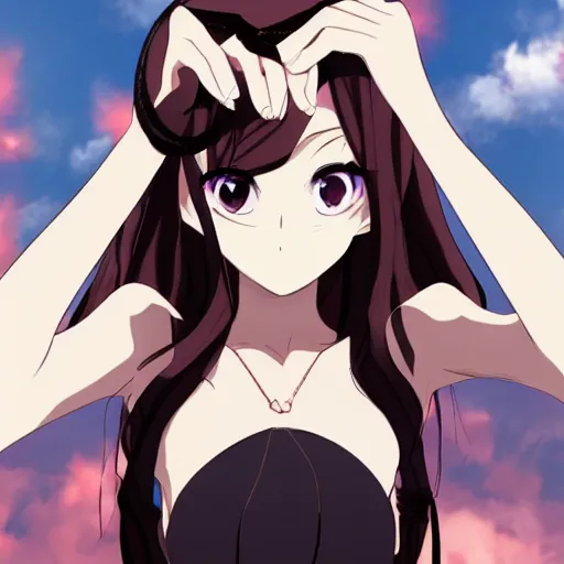 Image similar to anime woman with hands crossed