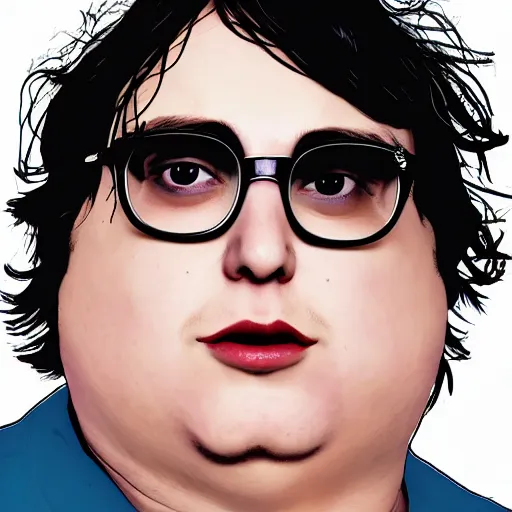 Image similar to andy milonakis & clark duke hybrid, vector, svg sticker art