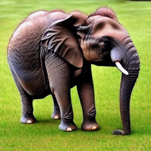 Image similar to an elephant and a hedgehog as one animal.