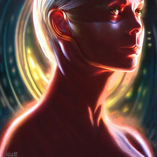 Prompt: portrait of a sci - fi woman, by keith parkinson