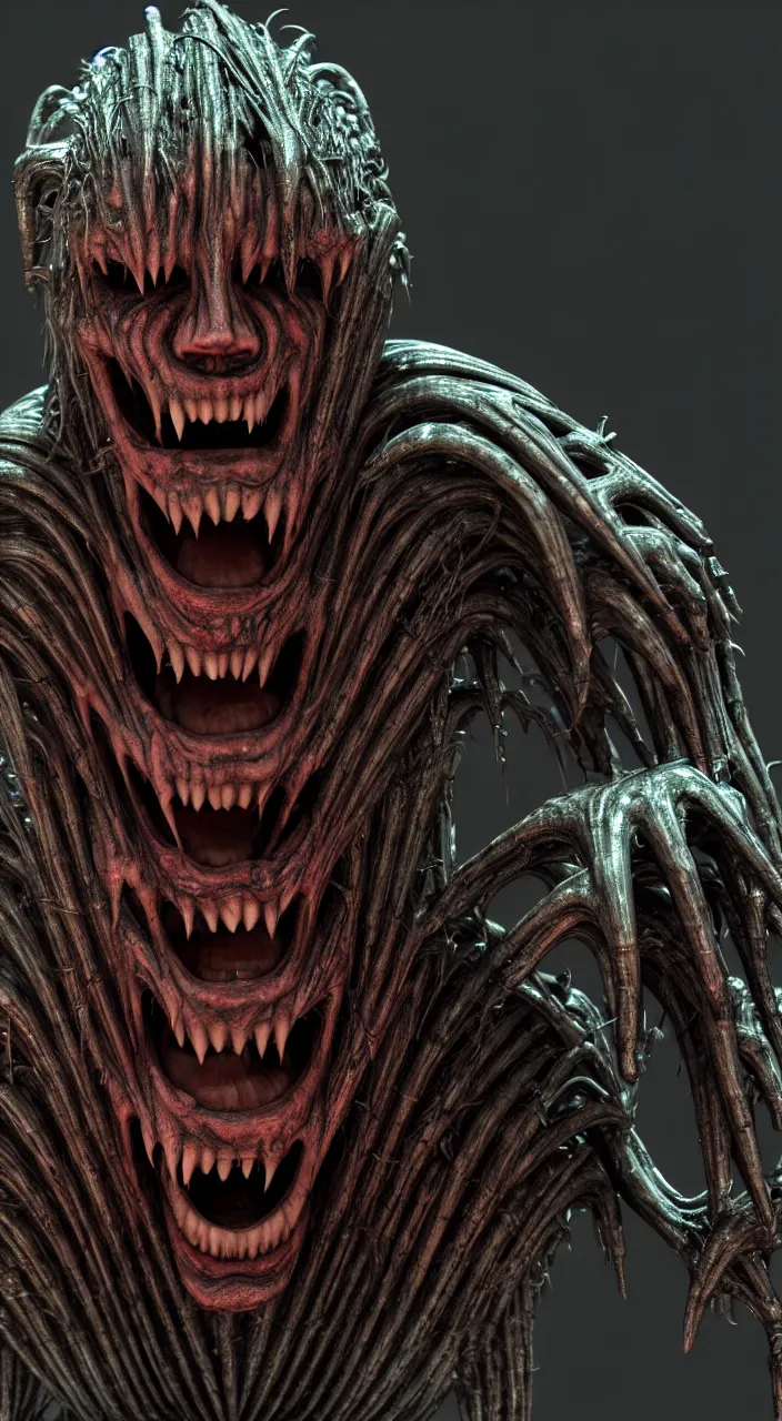 Prompt: gary busey as a monster designed by hr giger, colorful horror video game, sci fi horror,, body horror, unreal engine, octane render, depth of field, cycles render, hd