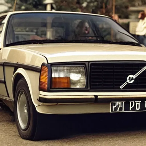 Prompt: volvo 240 the new time machine in Back to the Future IV
